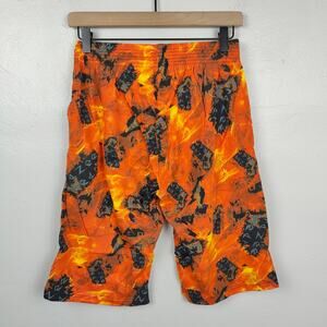 California Crazee Wear Style 510P Flames Shorts‎ Size Small Orange Black 90s NWT